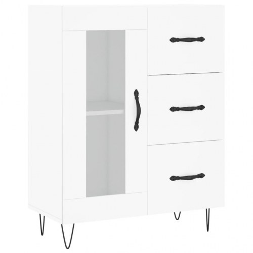Højskab/skænk 69,5×34×180 cm - konstrueret træ, hvid
