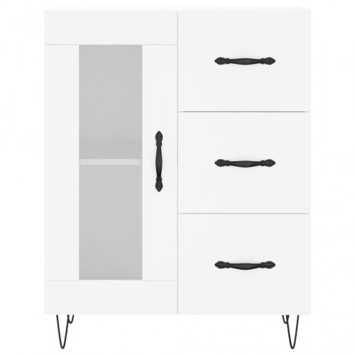 Højskab/skænk 69,5×34×180 cm - konstrueret træ, hvid