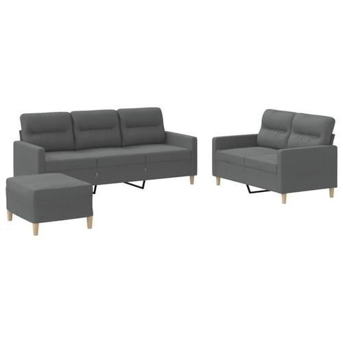 3 personers sofa med hynder stof mørkegrå