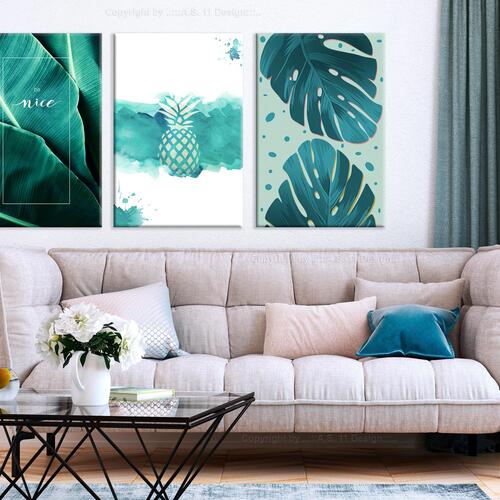 Billede - Intense Lagoon (3 Parts) 120 x 60 cm