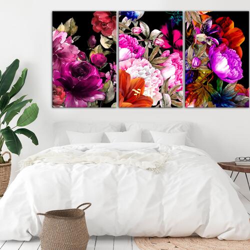 Billede - Holiday Bouquet (3 Parts) 120 x 60 cm