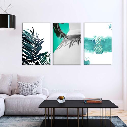 Billede - Palm Paradise (3 Parts) 120 x 60 cm