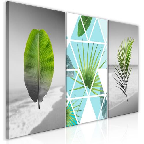 Billede - Leaves on the Beach (3 Parts) 120 x 60 cm