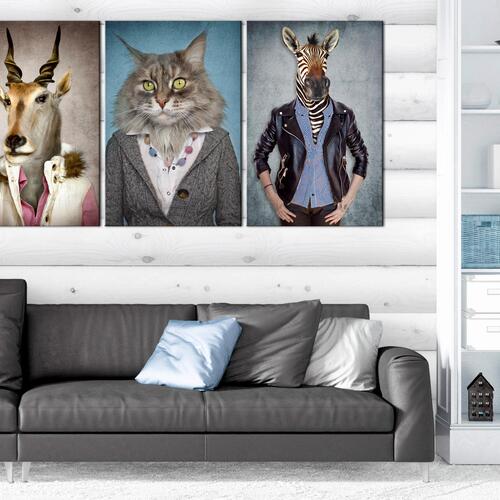 Billede - Menagerie (3 Parts) 120 x 60 cm