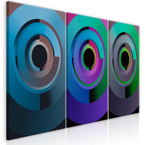 Billede - Gradient Circles (3 Parts) 120 x 60 cm