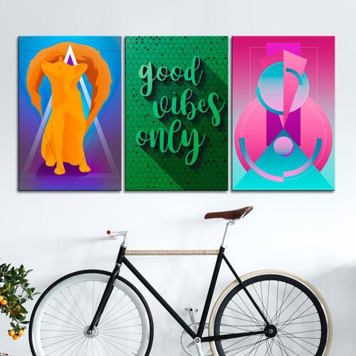 Billede - Shades of Happiness (3 Parts) 120 x 60 cm