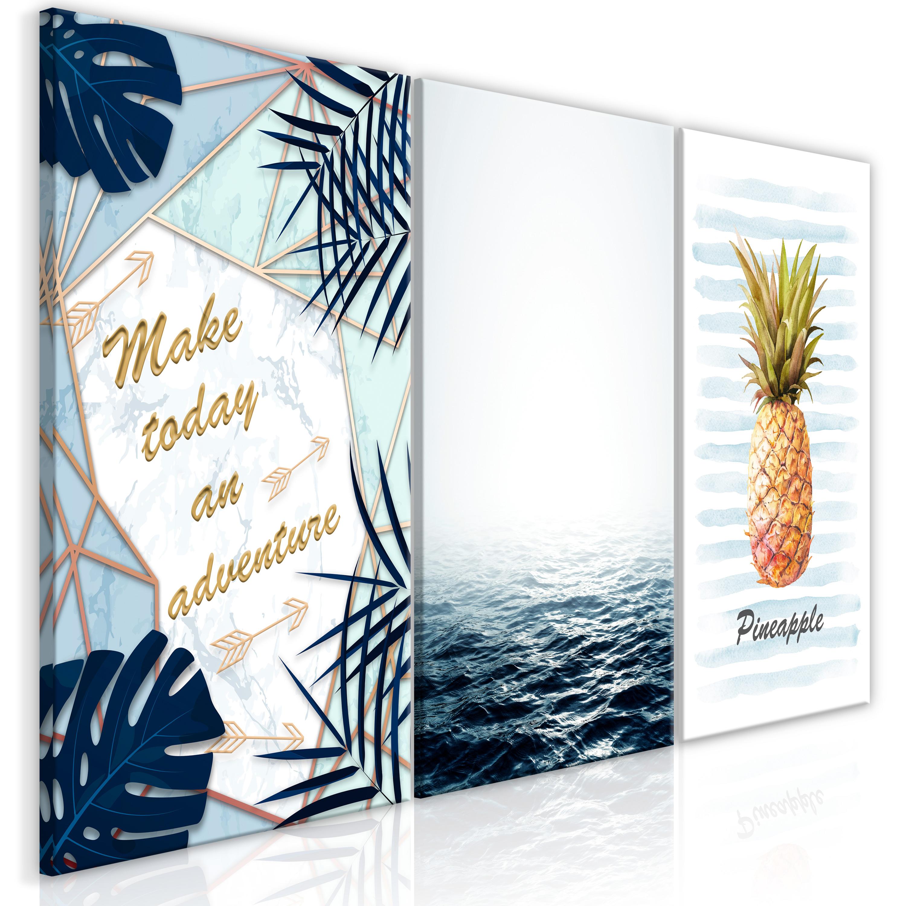 Billede - Pineapple Quote (3 Parts) 120 x 60 cm