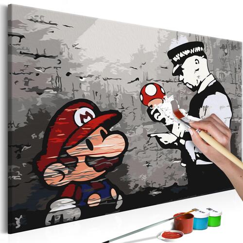 Mal selv billede - Mario (Banksy) 60 x 40 cm