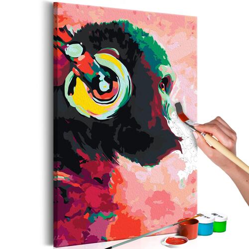 Mal selv billede - Monkey In Headphones 40 x 60 cm