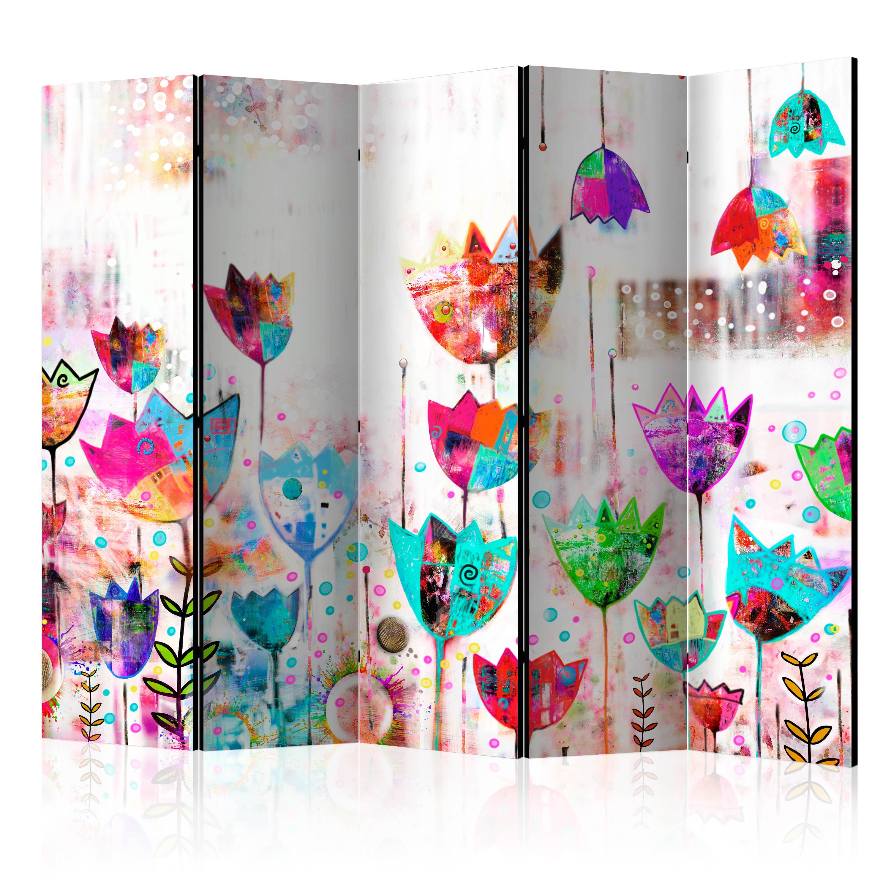 Skærmvæg - Colorful tulips II 225 x 172 cm