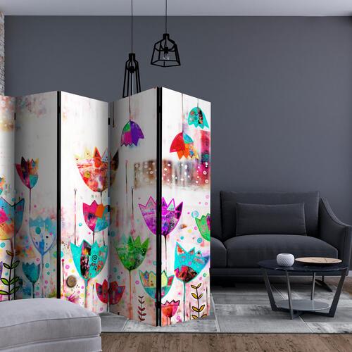 Skærmvæg - Colorful tulips II 225 x 172 cm