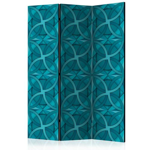 Skærmvæg - Geometric Turquoise 135 x 172 cm