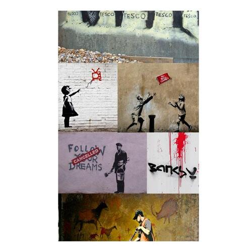 Tapet - Banksy - a collage 50 x 1000 cm