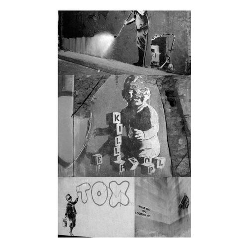Tapet - Banksy - grey collage 50 x 1000 cm