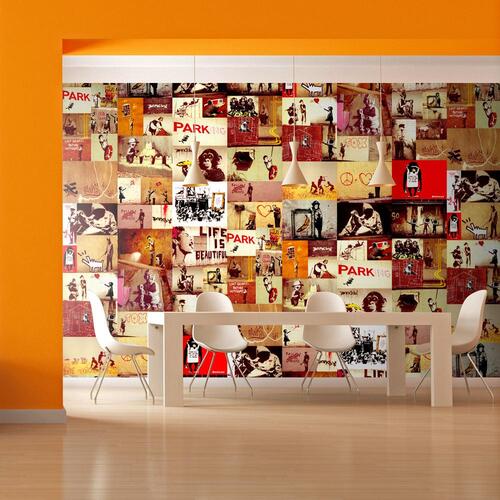 Tapet - Collage - Banksy 50 x 1000 cm