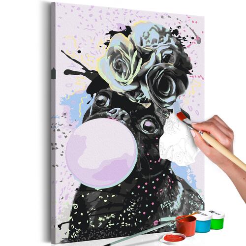 Mal selv billede - Bubble Gum Pug 40 x 60 cm