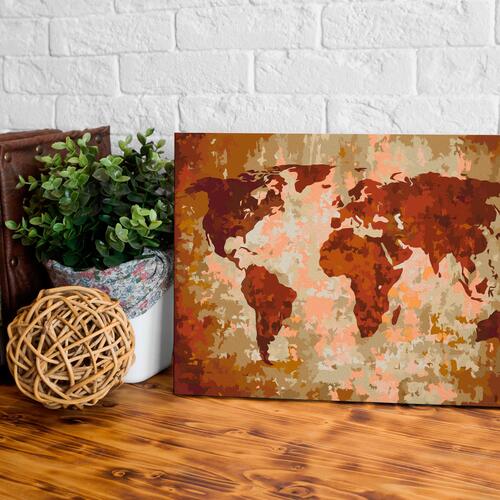 Mal selv billede - World Map (Earth Colours) 60 x 40 cm