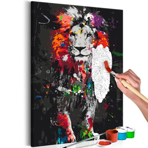 Mal selv billede - Colourful Animals: Lion 40 x 60 cm