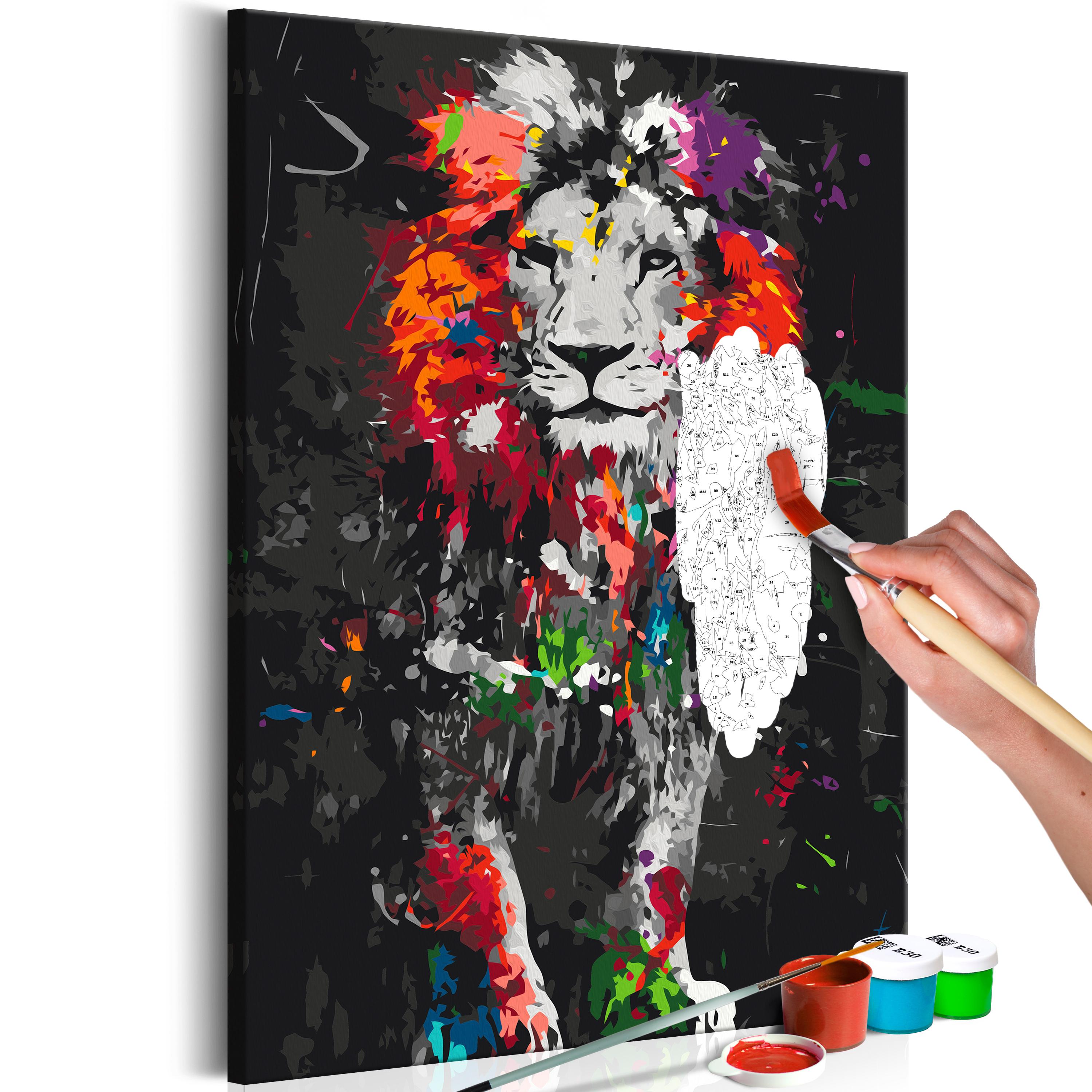 Mal selv billede - Colourful Animals: Lion 40 x 60 cm