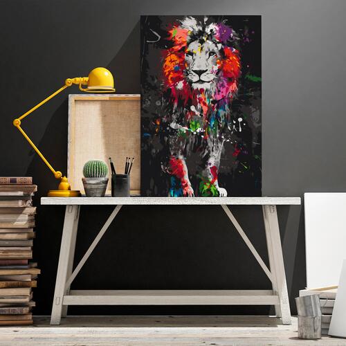 Mal selv billede - Colourful Animals: Lion 40 x 60 cm
