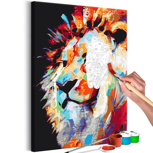 Mal selv billede - Portrait of a Colourful Lion 40 x 60 cm