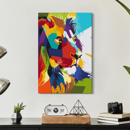 Mal selv billede - Geometric Lion 40 x 60 cm