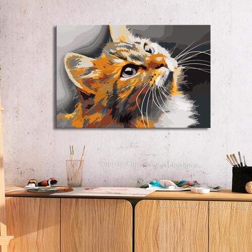 Mal selv billede - Red Cat 60 x 40 cm
