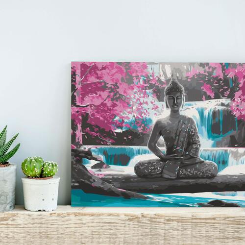 Mal selv billede - Buddha and Waterfall 60 x 40 cm
