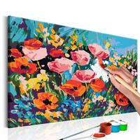 Mal selv billede - Colourful Meadow Flowers 60 x 40 cm