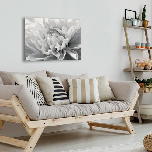 Mal selv billede - Black & White Flower 60 x 40 cm