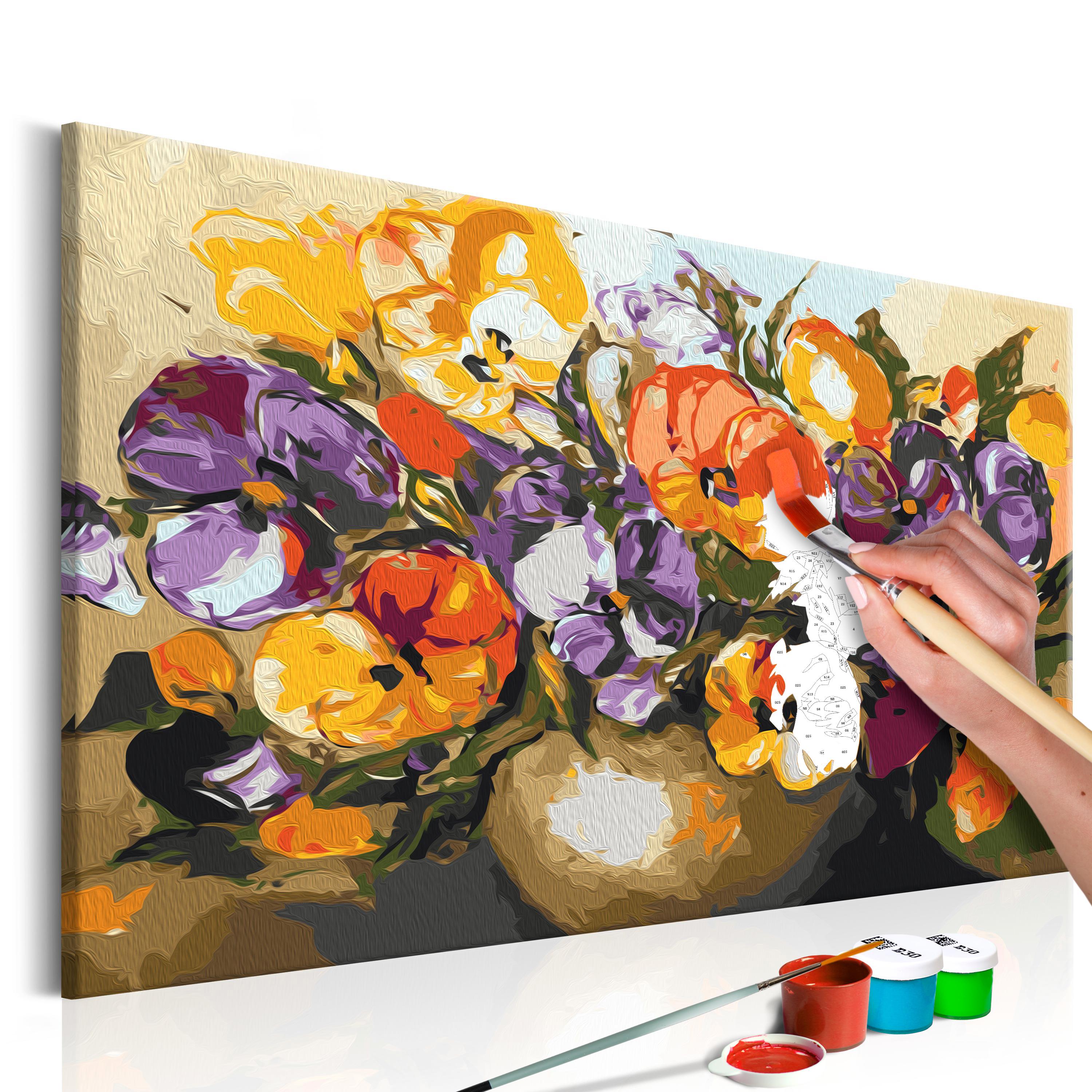 Mal selv billede - Vase Of Pansies 60 x 40 cm