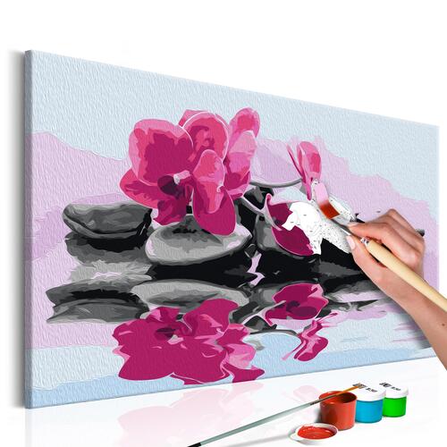 Mal selv billede - Orchid With Zen Stones (Reflection In The Water) 60 x 40 cm