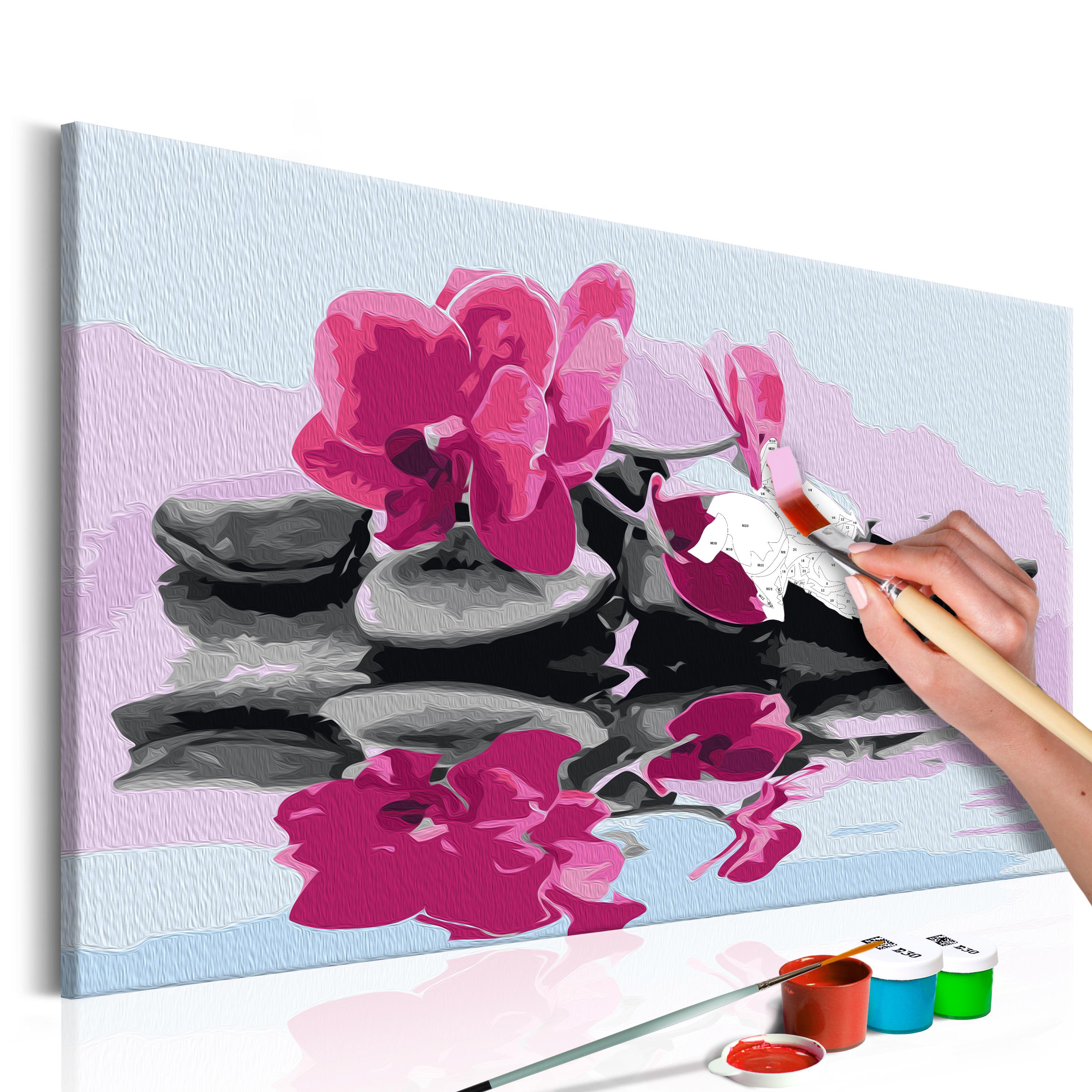 Mal selv billede - Orchid With Zen Stones (Reflection In The Water) 60 x 40 cm