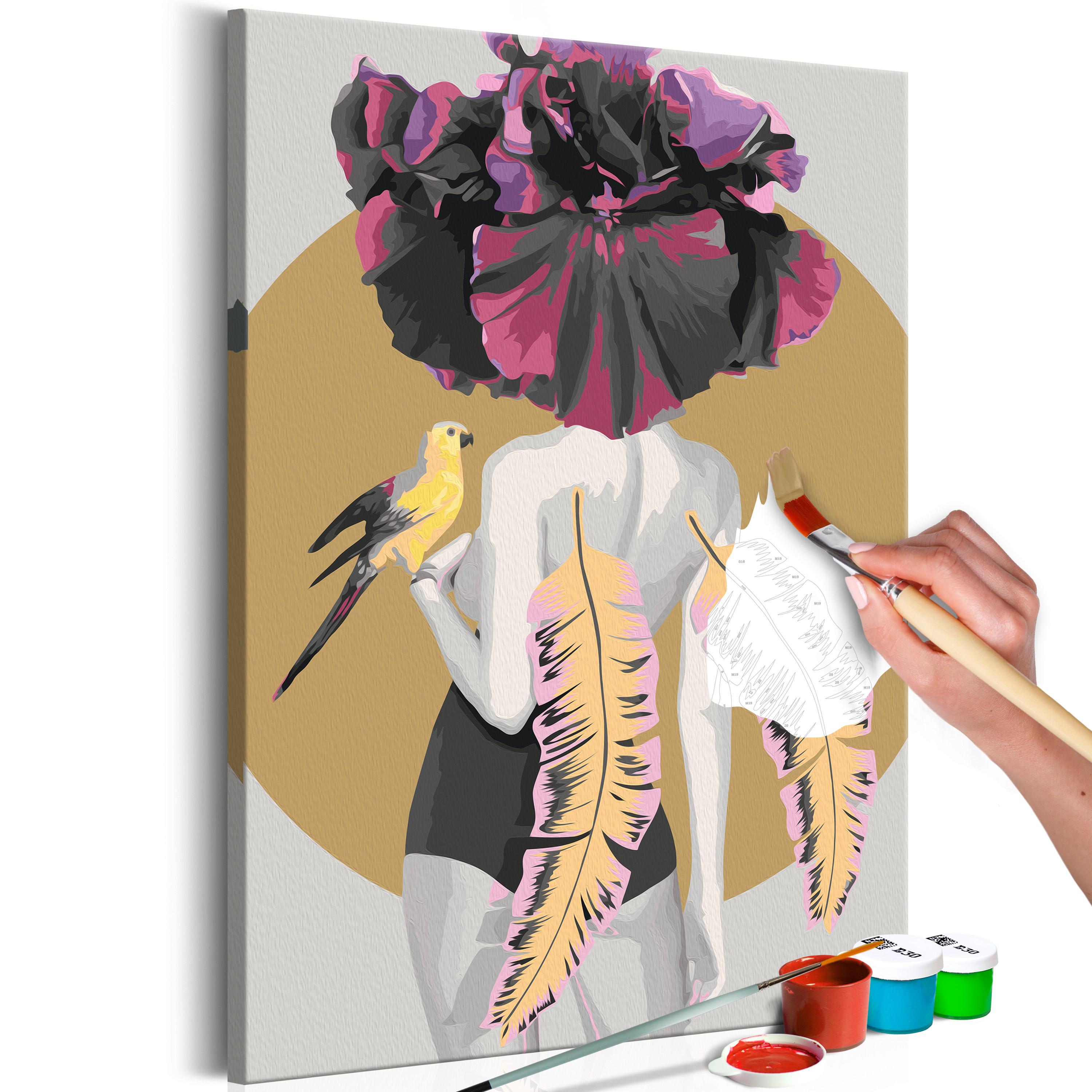 Mal selv billede - Parrot Woman 40 x 60 cm