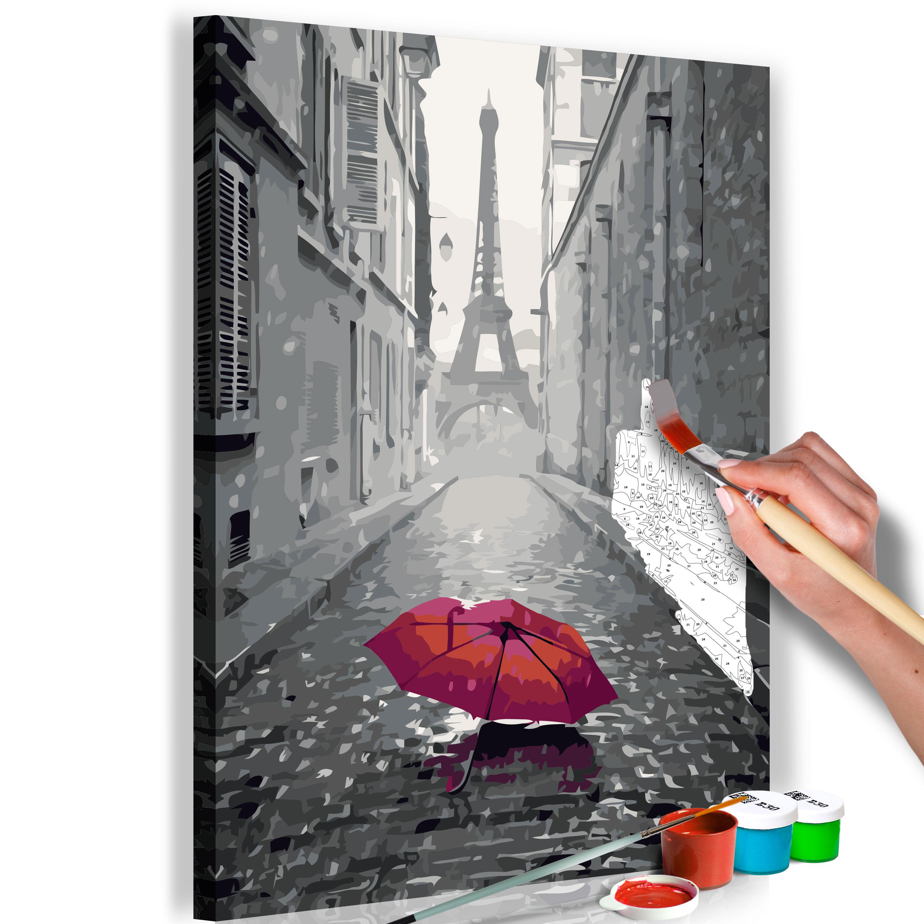 Mal selv billede - Paris (Red Umbrella) 40 x 60 cm