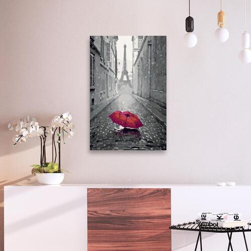 Mal selv billede - Paris (Red Umbrella) 40 x 60 cm