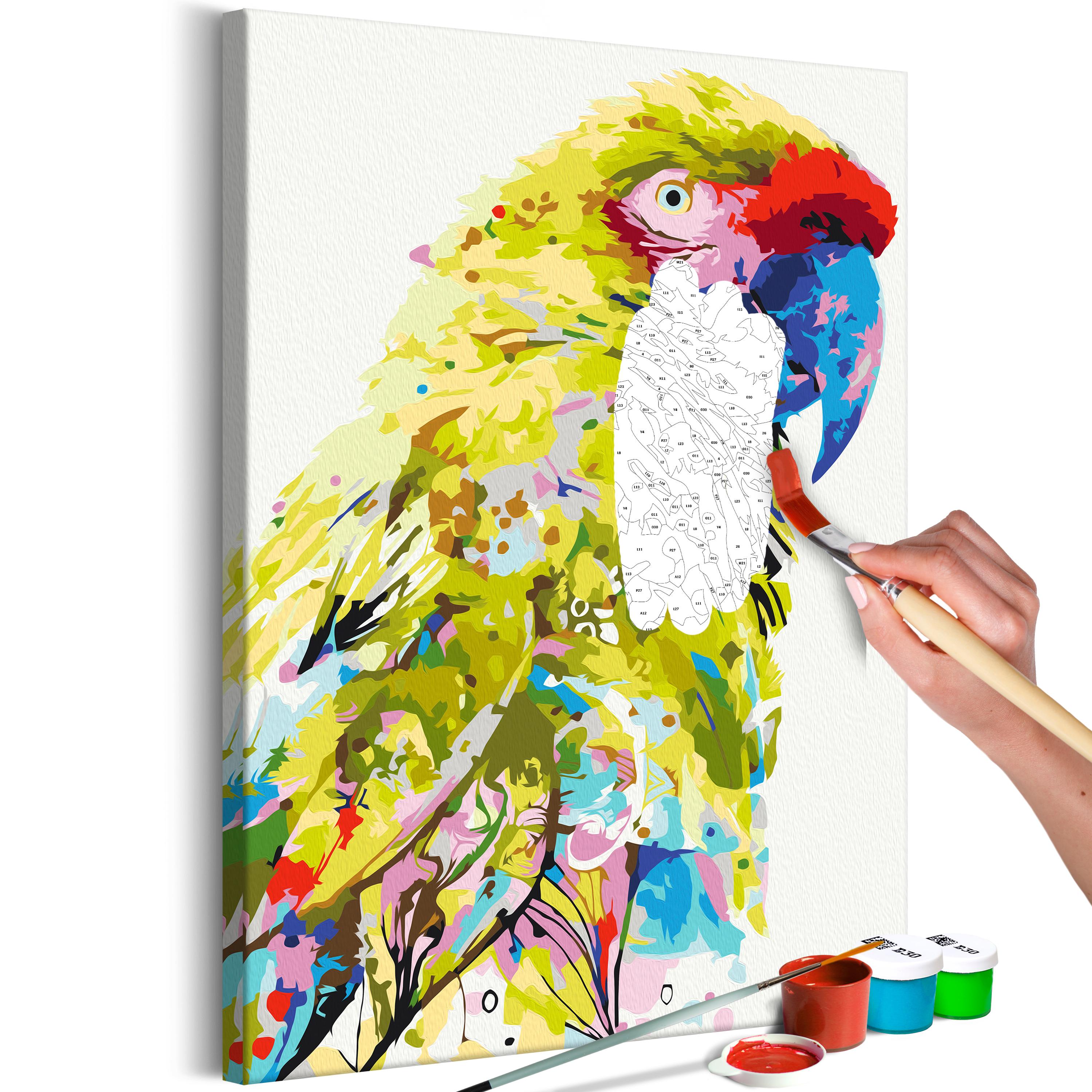 Mal selv billede - Tropical Parrot 40 x 60 cm
