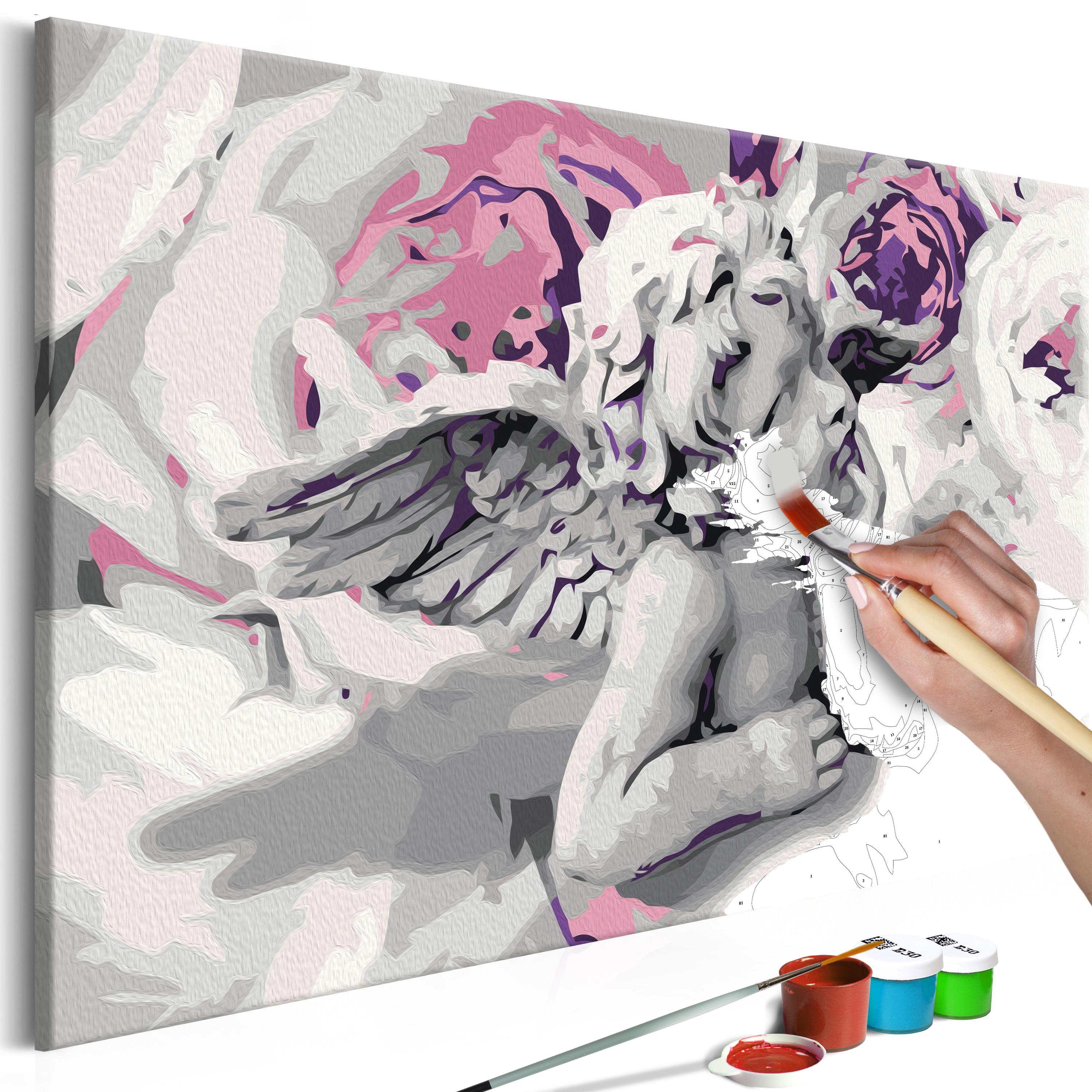 Mal selv billede - Angel (Flowers In The Background) 60 x 40 cm