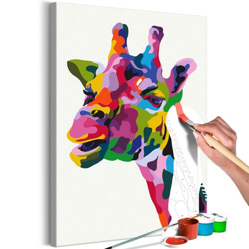 Mal selv billede - Colourful Giraffe 40 x 60 cm