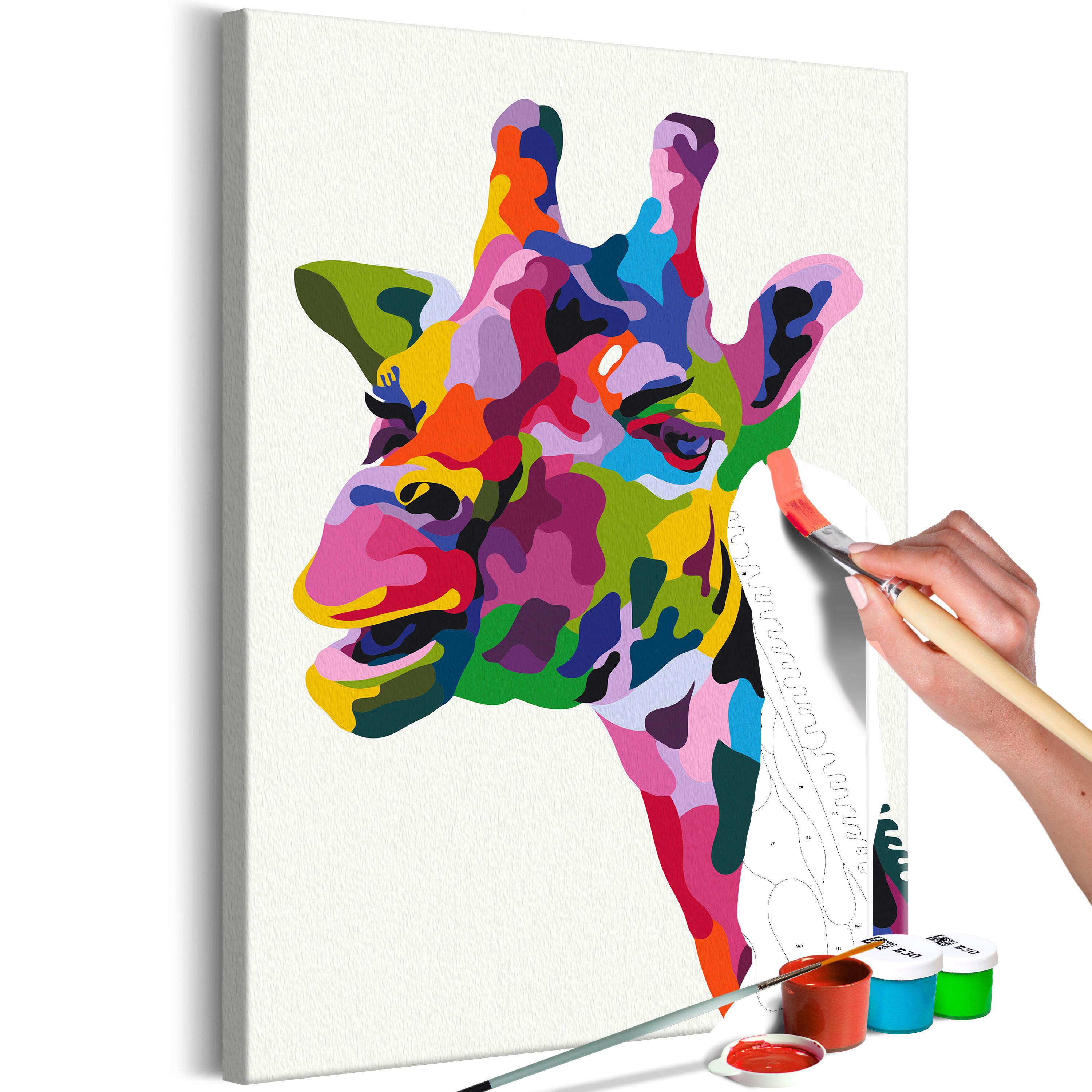 Mal selv billede - Colourful Giraffe 40 x 60 cm