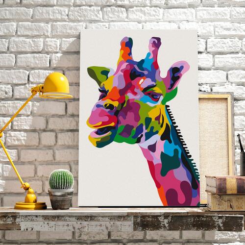 Mal selv billede - Colourful Giraffe 40 x 60 cm