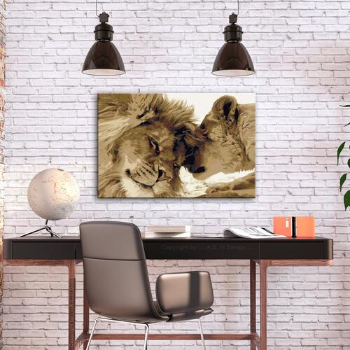 Mal selv billede - Lions In Love 60 x 40 cm