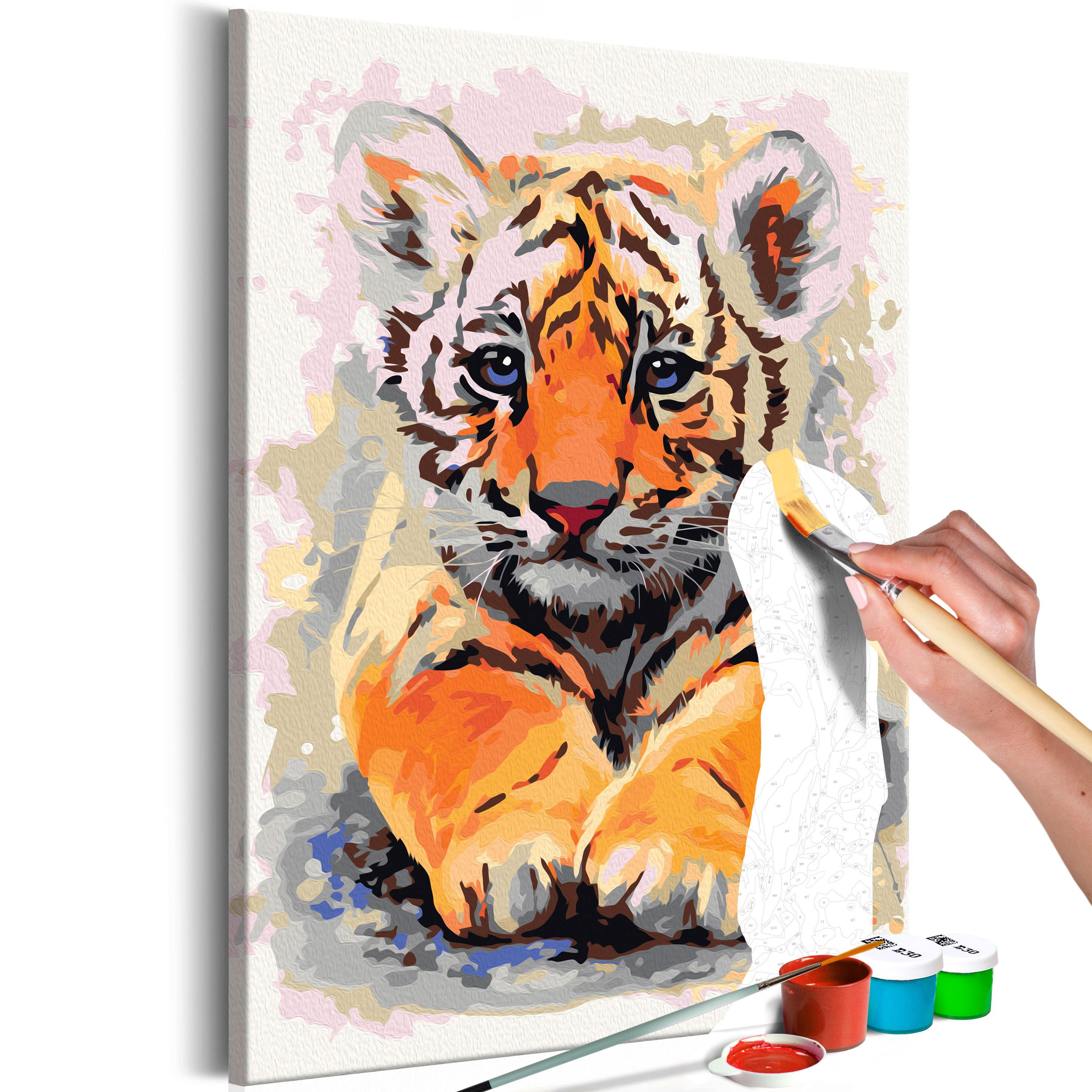 Mal selv billede - Baby Tiger 40 x 60 cm