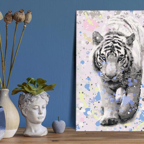Mal selv billede - White Tiger 40 x 60 cm