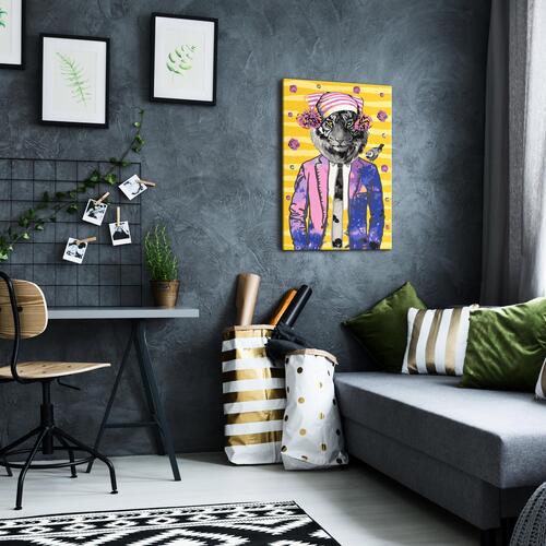 Mal selv billede - Tiger in Hat 40 x 60 cm
