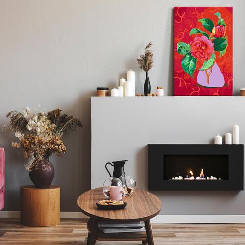 Mal selv billede - Bouquet in a Purple Vase 40 x 60 cm