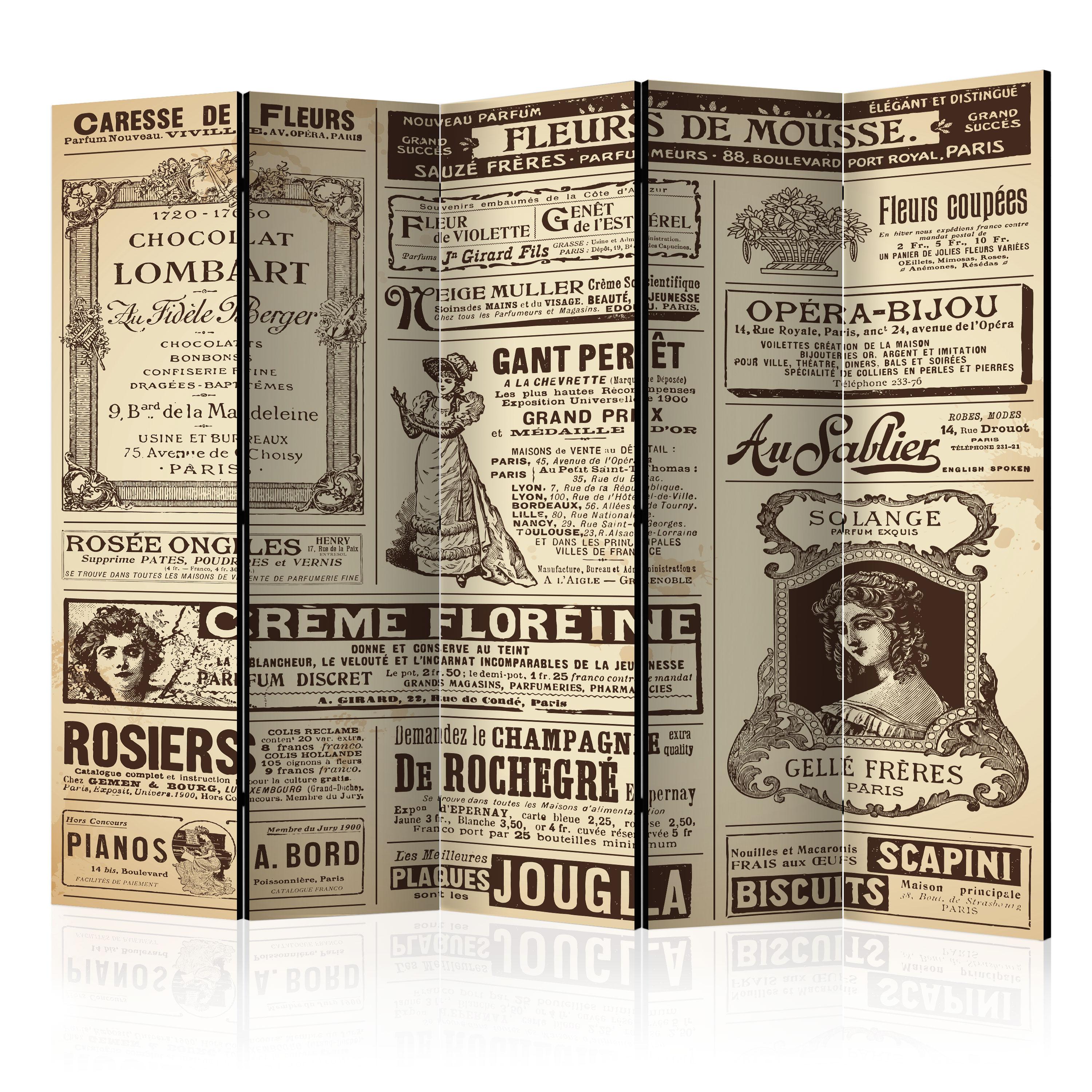 Skærmvæg - Vintage Magazines II 225 x 172 cm