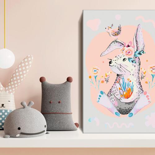 Mal selv billede - Colourful Rabbit 40 x 60 cm