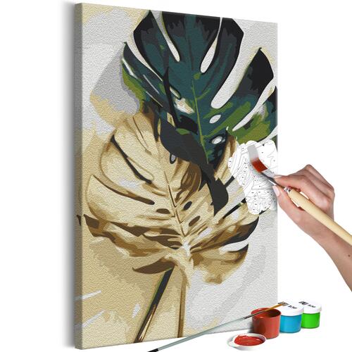 Mal selv billede - Golden Monstera 40 x 60 cm