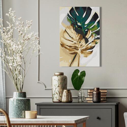Mal selv billede - Golden Monstera 40 x 60 cm